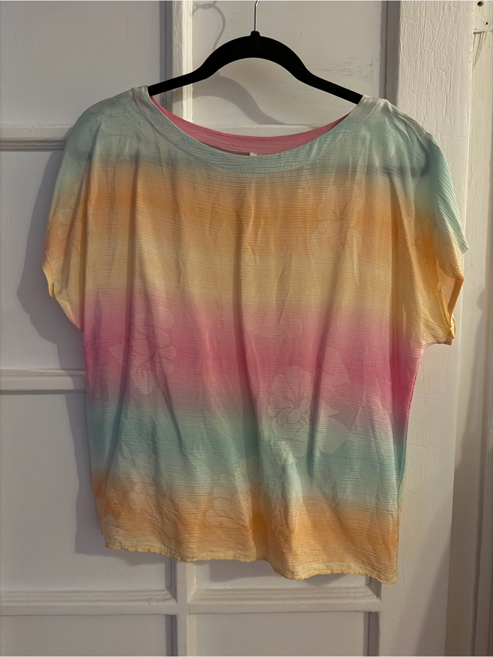 Vintage Pastel Ombré Striped Women's Top - Multicolor